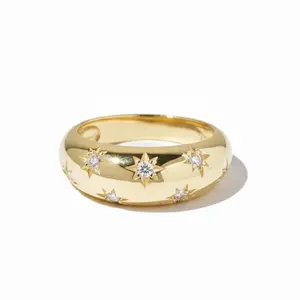 Premium Metal Ring with Sparkling Moissanite - Stylish Women's Fashion Jewelry | Trendy & Elegant Design | Perfect for Daily Wear & Special Occasions