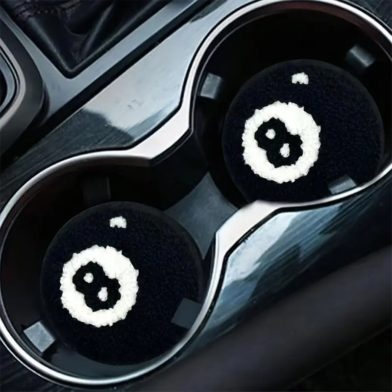 4pcs of Black 8 Coasters,  Water Coasters, Anti-slip and Heat-insulating Coasters, Interior Decoration Coasters