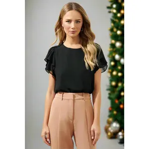 Deja Black Chiffon Blouse