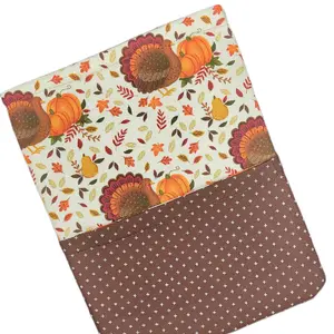 Thanksgiving /fall them book sleeve with pocket, tablet pouch with pocket, booklover ,bookish gift ,fabric.( book not included)