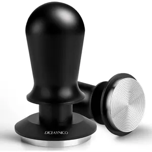 Coffee Tamper 53mm - with Sound Feedback 30lb Spring-Loaded Tamper Barista Espresso Tamper Anti-Tilt Base, Ergonomic Handle, 304 Stainless Steel