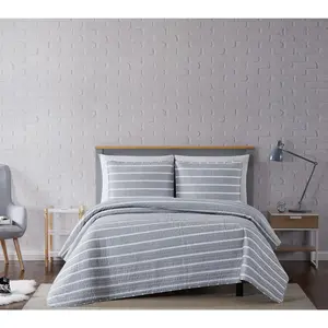 Truly Soft Maddow Stripe King 3-Piece Quilt Set