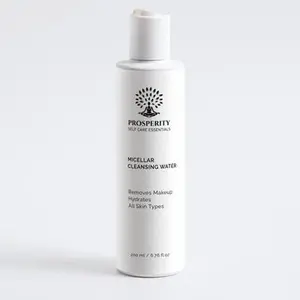 Prosperity Self Care Essentials Micellar Cleansing Water with Rose Water Makeup Remover Cleanser Hydrating Micellar Water Soothing Gentle Flower Hyaluronic Cosmetic