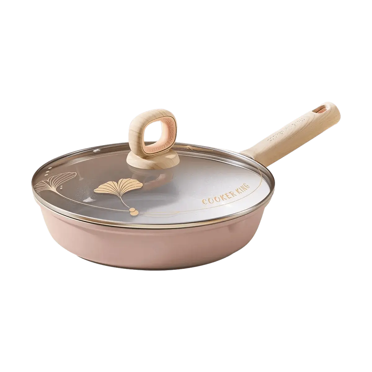 COOKER KING 24cm Lightweight Non-Stick Ceramic Frying Pan Skillet - PFOA-Free, No Glass Lid, Oil-Catching Wok, Induction & Gas Stove Compatible Cookware for Healthy Cooking, Nonstick Ceramic Pan, Anti-Adhesive Pans & Woks