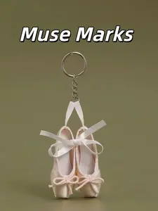 Aesthetic Mini Ballet Slipper Keychain, Satin Pointe Shoe Bag Charm, Balletcore Ribbon Backpack Accessory, Chic Handbag Decor