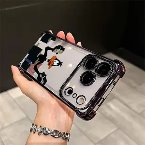 Daffy Duck Money Stackin iPhone Case Cute Trendy Cartoon Phone Cover For Fans For Iphone 17 Pro Max IPhone 11 12 13 14 15 16 Pro Max Plus Shockproof Soft Silicone Smartphone Protective Case Cellphone Shell,L461 Aesthetic Protection