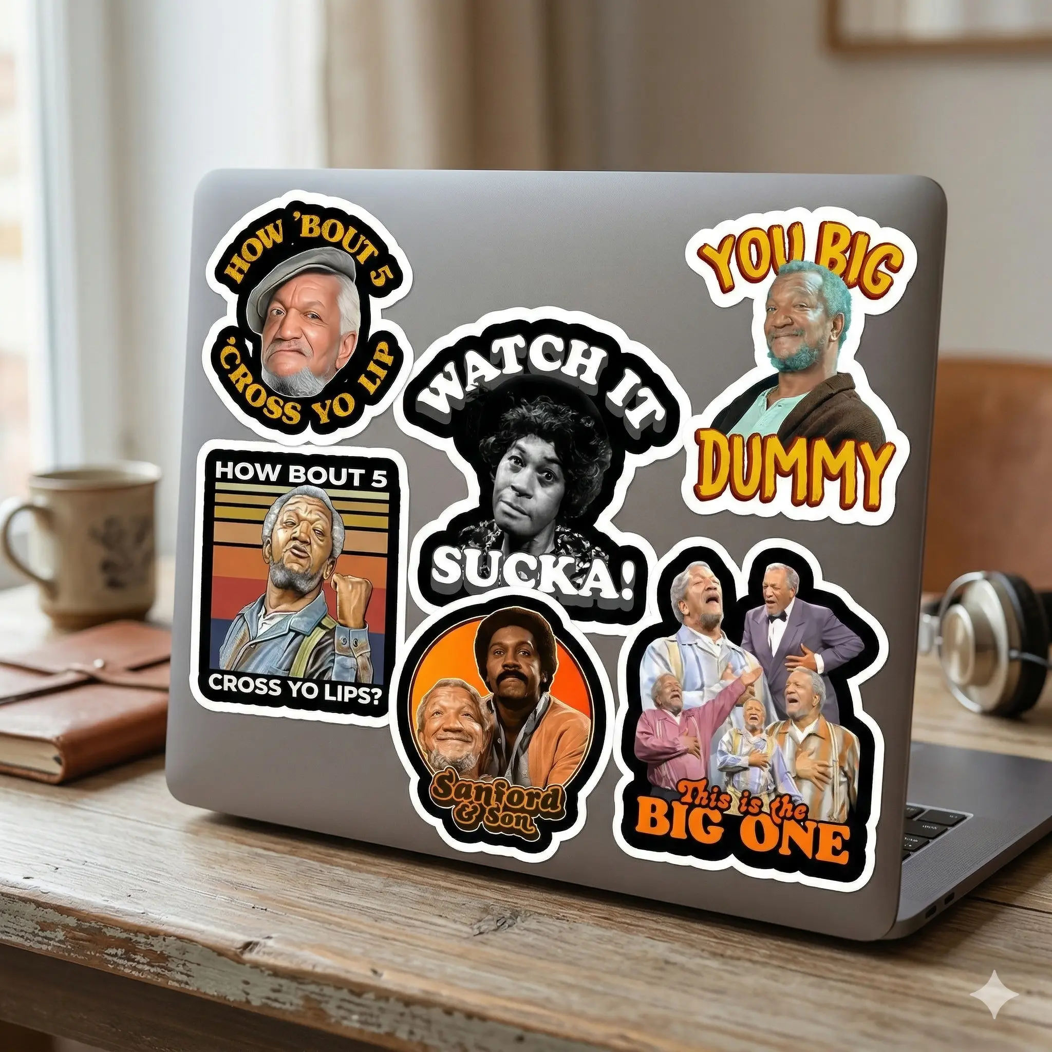 Sanford And Son Sticker, Funny Sanford And Son Stickers, 90s Sitcom Sticker, Sanford And Son Lovers, Sitcom Merch
