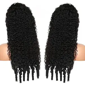 Bling Hair 13x6 Lace Frontal Wig Burmese Curly Wig Human Hair 13x6 HD Transparent Lace Frontal Wigs with Spiral Curls End Pre Plucked  Burmese Virgin Human Hair Wigs for Women 16-30 Inch