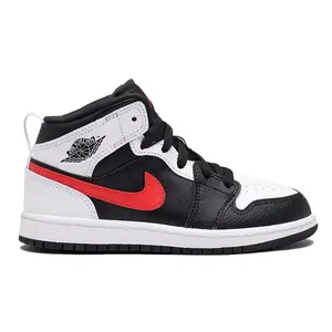 Jordan 1 Mid White Black Chile Red (PS) (kids) by StockX