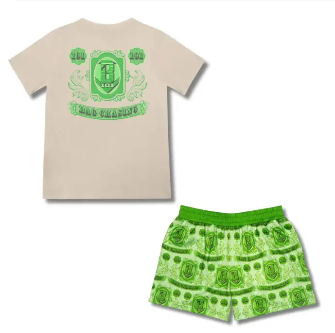 Baseball Lifestyle 101 Bag Chaser Tee & Shorts Set for Youth & Adults | Graphic Baseball Outfit | Performance Mesh Shorts