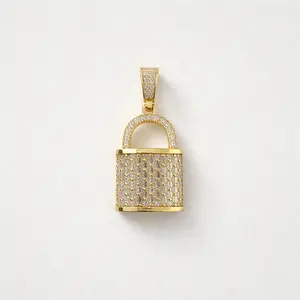Gold plated 925 Padlock pendant