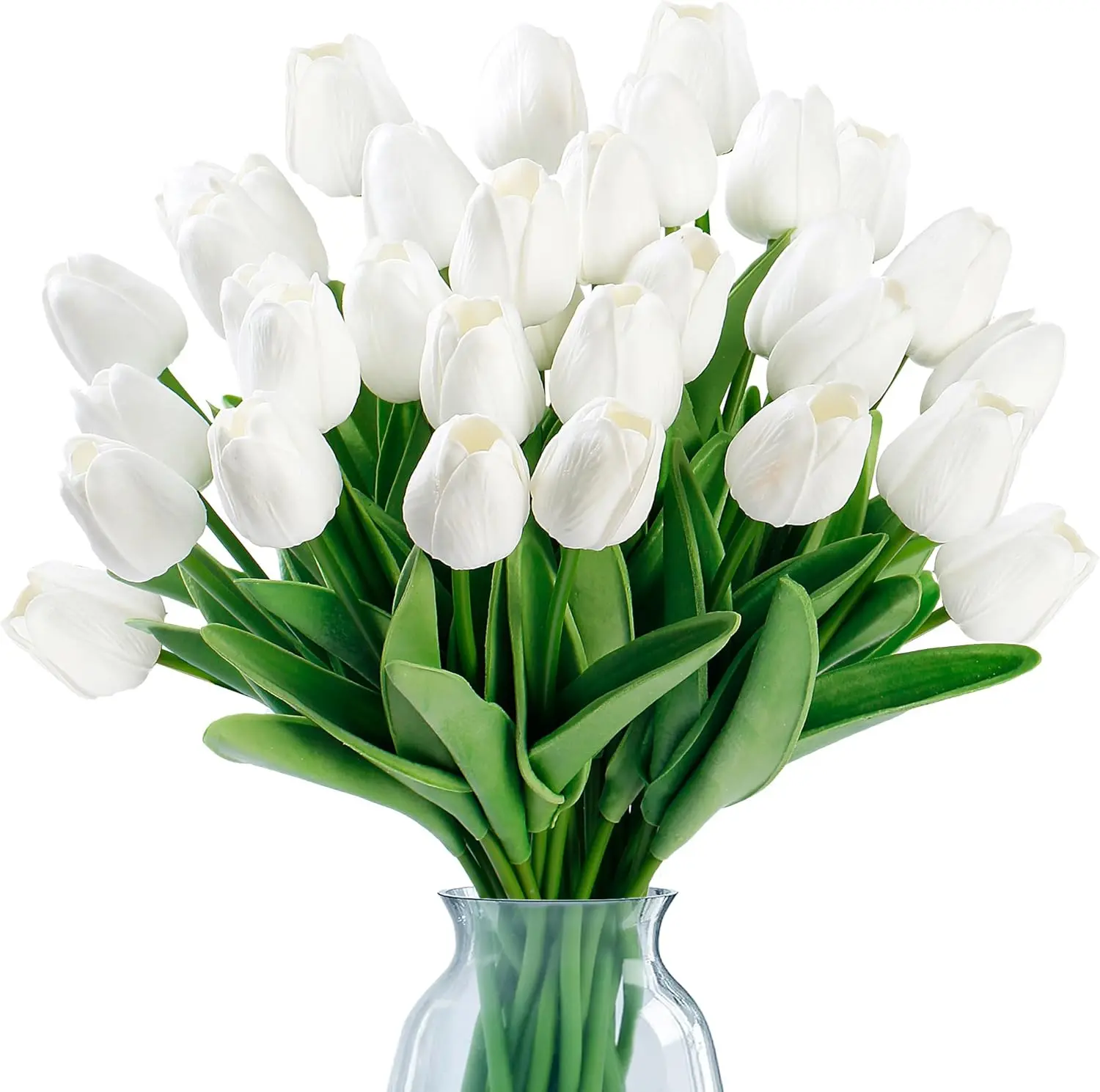 DEEMEI 18/20 Pcs Artificial Pink Tulips Silk Fake Bouquet Flowers,Menorial Day Easter in Bulk Home Kitchen Flores Artificiales Para Decoration