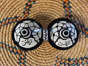 keffiyeh Palestinian Ceramic Zeit & Zatar Hand Painted and Handmade in Palestine