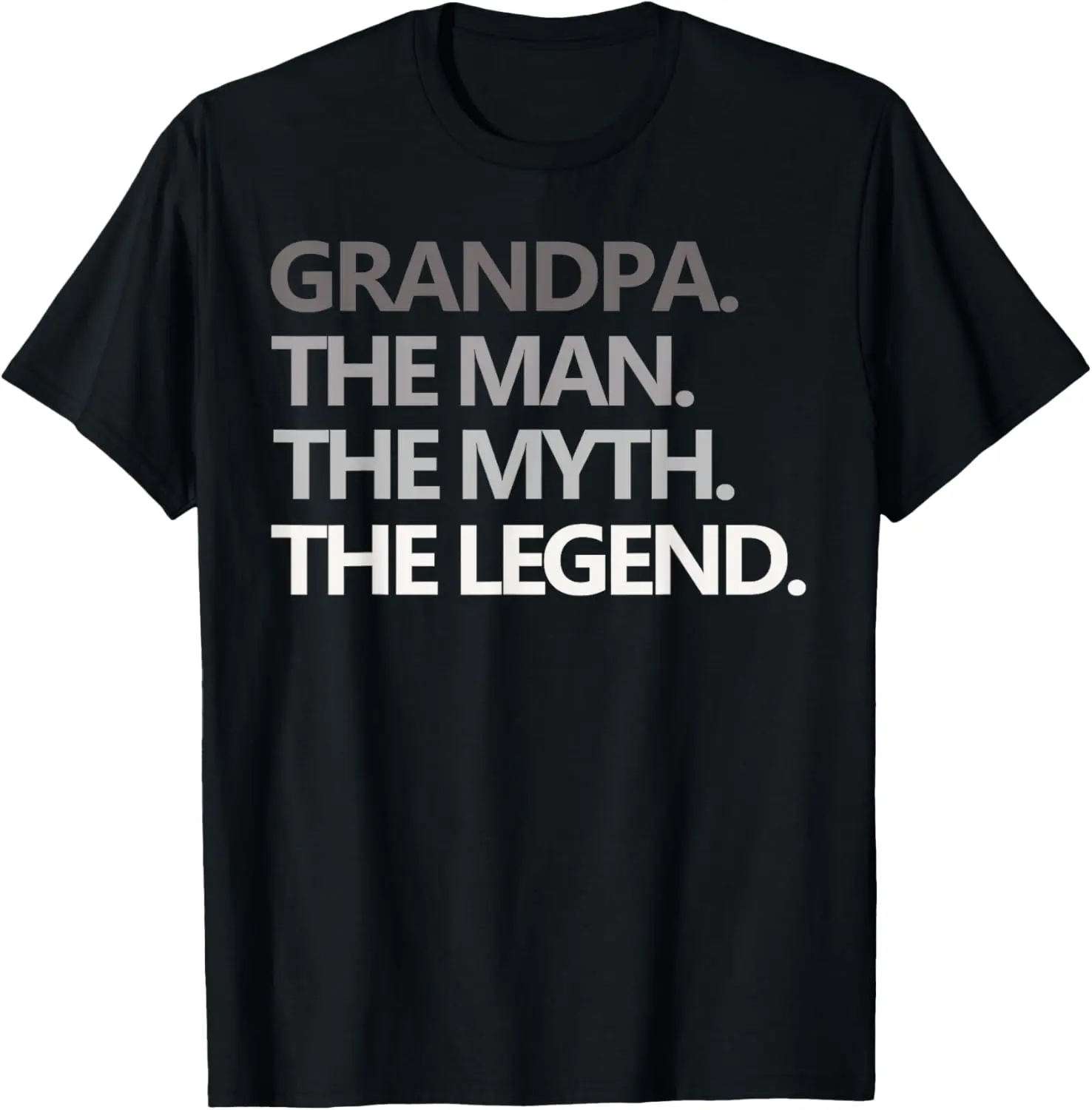 Women's 100% Cotton Casual Crew Neck Short-Sleeve Graphic Vintage Distressed Streetwear T-Shirt - Father's Day Gift for Men with "Grandpa The Man The Myth The Legend" Design