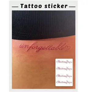 Waterproof Sweat-Resistant Washable Temporary Tattoo Sticker, Unforgettable Design for Sexy Girls' Collarbone & Waist, Cute Handwritten Font