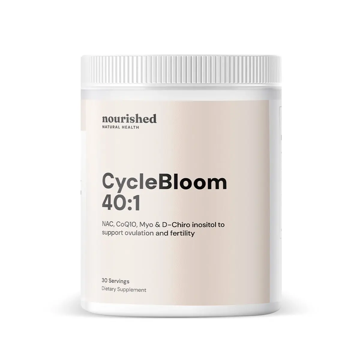 Nourished CycleBloom 40:1 - Myo & D-Chiro Inositol Complex - Reproductive Health & Cellular Support - 30 Servings