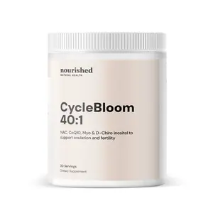 Nourished CycleBloom 40:1 - Myo & D-Chiro Inositol Complex - Reproductive Health & Cellular Support - 30 Servings
