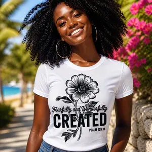 Fearfully & Wonderfully Created | Faith Floral DTF Print Transfer