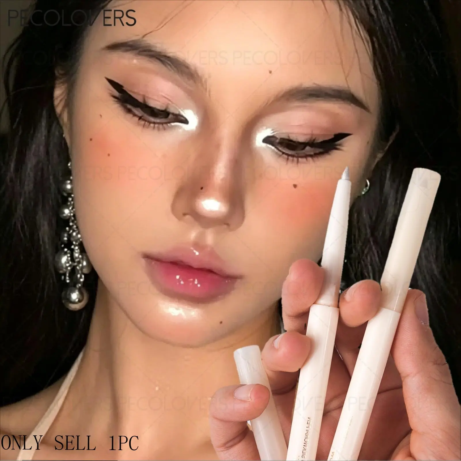 1PC Pearlescent Highlights Eye Shadow Stick, 3D Under Eye Brightener, Eye Makeup, Illuminate Eyes