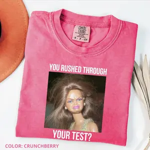 Comfort Colors Test Day Teacher TShirt, State Testing TShirt, Test Coordinator Final Exam Week Teacher Team T-Shirt, Funny Retro Doll Meme