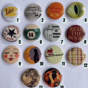 Fall Aesthetic Pin Buttons | cat lovers, fall vibes, academia, vintage inspired FGEW