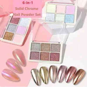 6-in-1 Nail Mirror Powder Set – Luxe Chrome Perfection for Stunning Nails - Tools