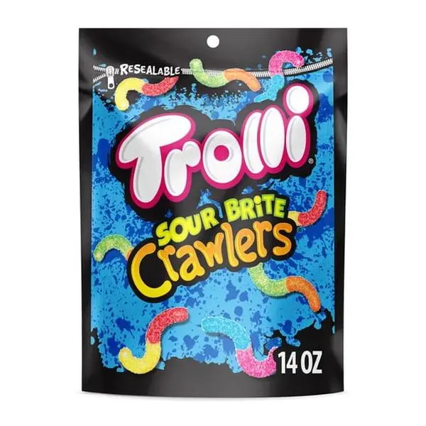Soft Chewy Sour Gummy Candy Extreme Sour Candy Experience Trolli Sour Brite Crawlers Variety Pack – Original & Very Berry, 2 Pack, 14 oz Each, Sweet & Sour Gummy Worm