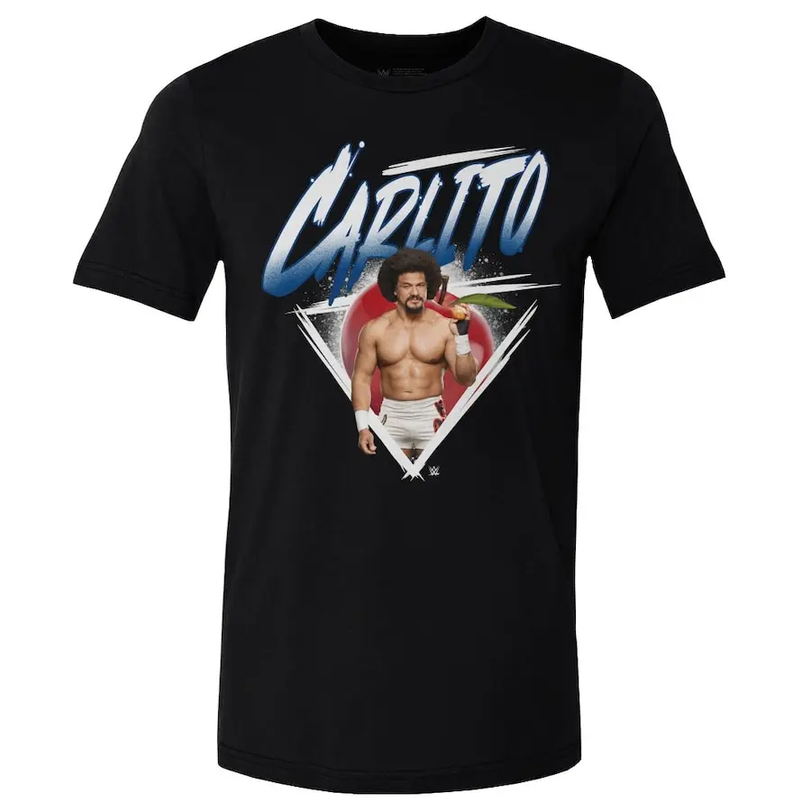 Women's Basic Casual Shortleeve Graphic T-Shirt - 500 Level Black Carlito Triangle Professional Wrestler Tee, Pair with Jeans, Unisex Hoodie/Sweatshirt Option