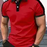 Men's Short-Sleeve Classic Polo Shirt - Chic Vintage Retro American Vibe, Button-Detailed Business Lapel, Personality Pony Print, Wrinkle-Resistant Fabric, Summer Party Bottoming Top