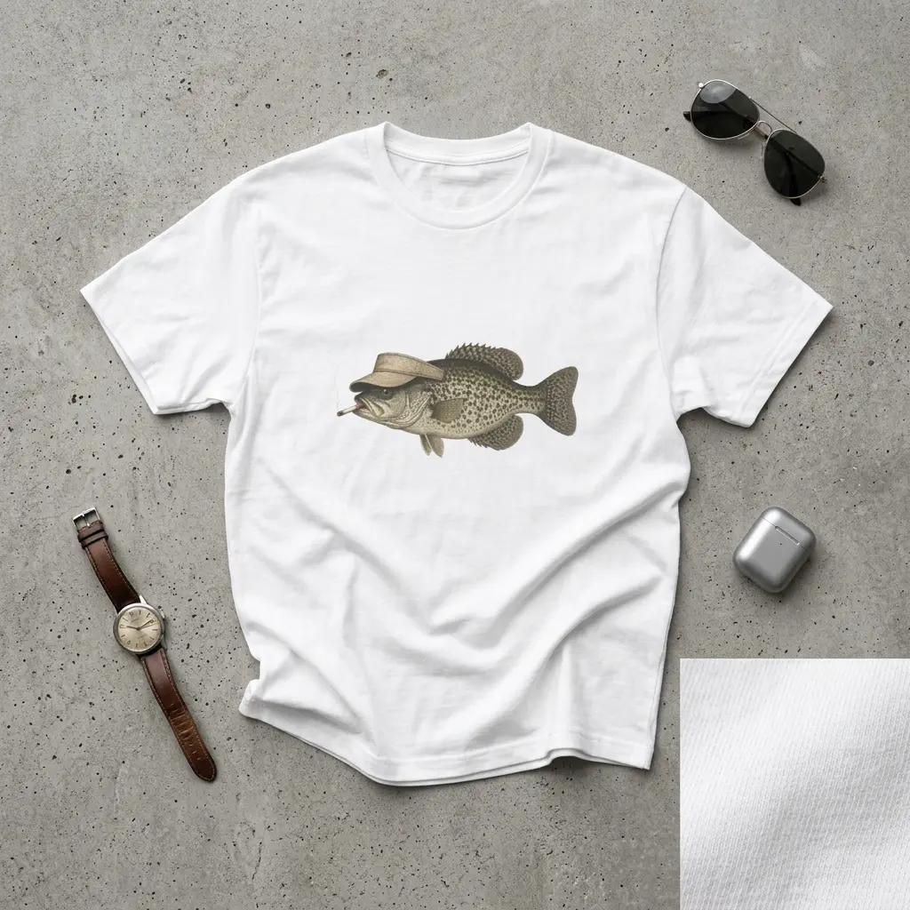 Crappie Fishing Shirt | Vintage Fish Graphic Tee for Men | Fisherman T-Shirt