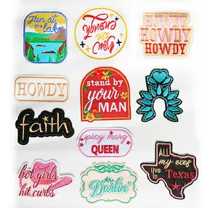 12Pcs Western Style Iron on Patches for Hats, Cowboy Embroidered Sew on/Iron on Patches Applique for Backpacks, Clothes, Dress, Hat, Jeans, Pant, Shoe,Bags