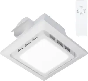 2-in-1 Bathroom Exhaust Fan with Light, 8"x8" Ceiling Opening,110 CFM Quiet Vent Fan, 6000K LED Light, Remote Control