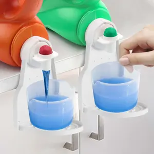Laundry Detergent Cup Holder, Prevents Overflowing & Dropping, Foldable Stand for Laundry Room & Kitchen, Keeps Space Clean!