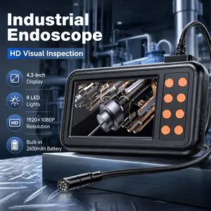 Car Repair Endoscope Camera, 4.3 Inch Screen, 1920p HD, Ip67 Waterproof, 8 Adjustable LED Lights, Semi-Rigid Cable, for Engine, Pipes, Hvac Systems