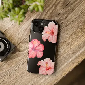 Pink Hibiscus Phone Case, Wildflower Summer Phone Cover, Tropical Floral Phone Case
