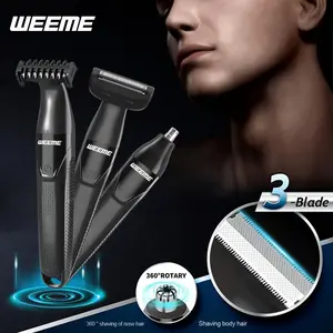 Weeme 3-In-1 Electric Shaver for Men, Professional Trimmer & Razor, USB Rechargeable, Abs Material, 5w Power Consumption, Ideal Gift