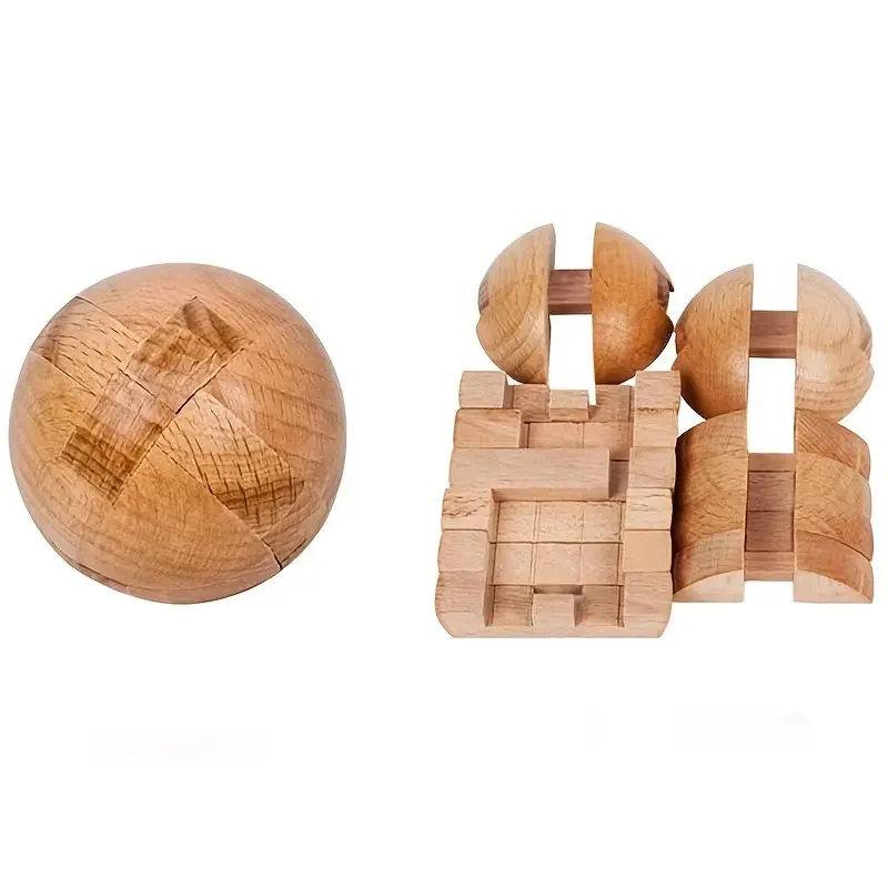 Puzzle Magic Ball Brain Teaser Intelligence Puzzle Sphere, Suitable for Adults, Engaging Mental Challenge Toy, Perfect for Cognitive Training, Wood Puzzles, Wooden Puzzle, Creative Puzzle, Puzzle Game