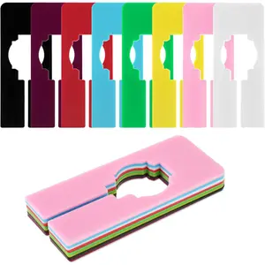 8 Colors Rectangular Reusable Plastic Closet Rack Dividers for Hanging Clothing Size Separators Labels for Closet Organization (Colorful)