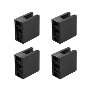 VEVOR Glass Clamp,  40 PCS Square Glass Railing Bracket for 0.31 "-0.47 " Tempered Glass, 304 Stainless Steel Glass Mounting Clamp, Glass Shelf Bracket for Balcony, Garden, Deck, Stair, Black