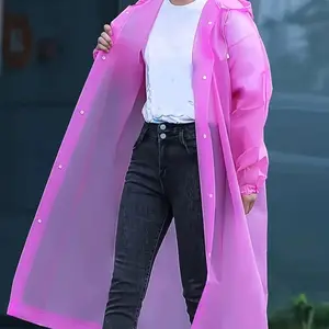 Women's Super Durable Eva Raincoat, Windproof Waterproof, Sealed Edges Protection, Quick Adjustable Drawstring, Ideal for Cycling and Outdoor Adventures, Lightweight Rain Coat