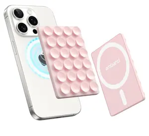 Magnetic Sticky Phone Suction Grip for MagSafe, Removable for Wireless Charging, Durable Magnetic Silicone Portbale Mount Stand for iPhone 12/13/14/15/16, Hands Free Video/Selfie