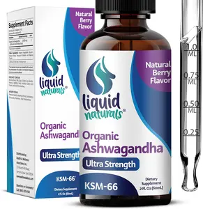 Ashwagandha KSM 66 Drops, 2000mg Natural Berry Flavor - Ashwagandha Supplements for Women, Ksm-66 Ashwaganda Extract for Immune Support, Performance, Heart Health - 60 Servings