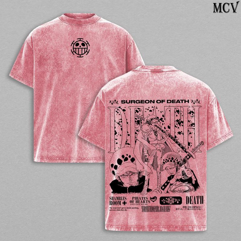 Trafalgar D. Water Law Tee _ Hoodies – Trafalgar Law One Pieceee Vintage Oversized Heavy Cotton Anime Manga T-Shirt & Hoodie, Double Printed Retro Unisex Streetwear Graphic Top, Surgeon