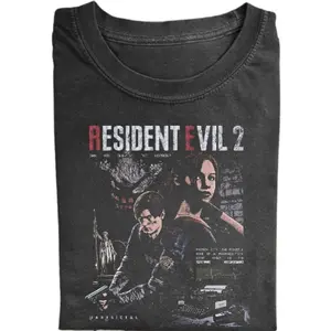 Resident Evil 2 Leon S Kennedy T-Shirt, Raccoon City Zombie Survival Graphic Tee, Retro Horror Gaming Shirt, Classic Gamer Gift, Gift for Men, Gift for Women, Crew Neck T-shirt, Trending T-shirt