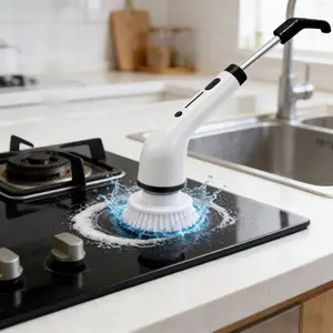 Electric Rotating Scrubber Wireless Shower Brush Lpx7 Waterproof Multi-Surface Cleaner, Cleaning Set, 9 Brush Heads, Long Battery Life, Adjustable Speed