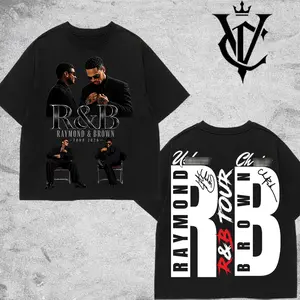 VoidCrown - R&B Tour 2026 Raymond & Brown Graphic T-Shirt, Black Streetwear Music Tee, Vintage R&B Duo Fan Shirt, Hip Hop Soul Concert Apparel, Gift for Men Women