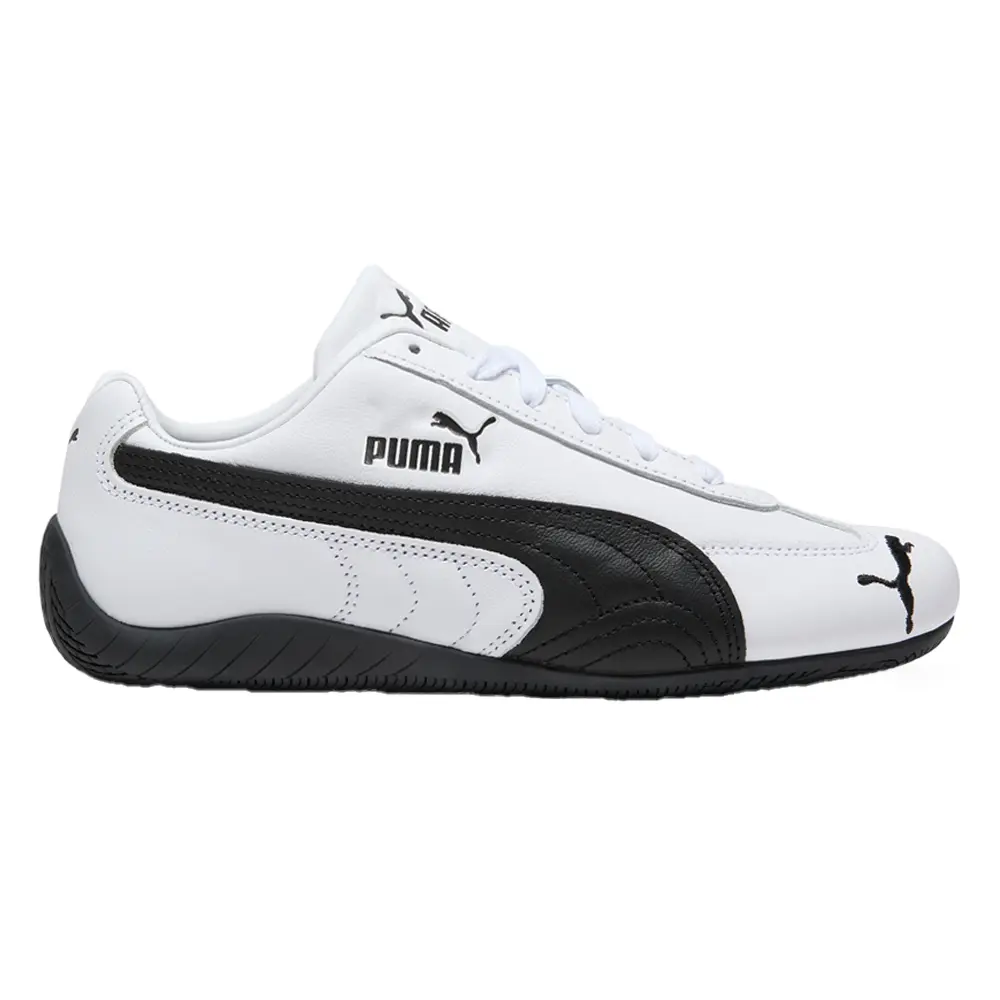 PUMA Womens Speedcat Leather Lace Up Sneakers Shoes Casual - White