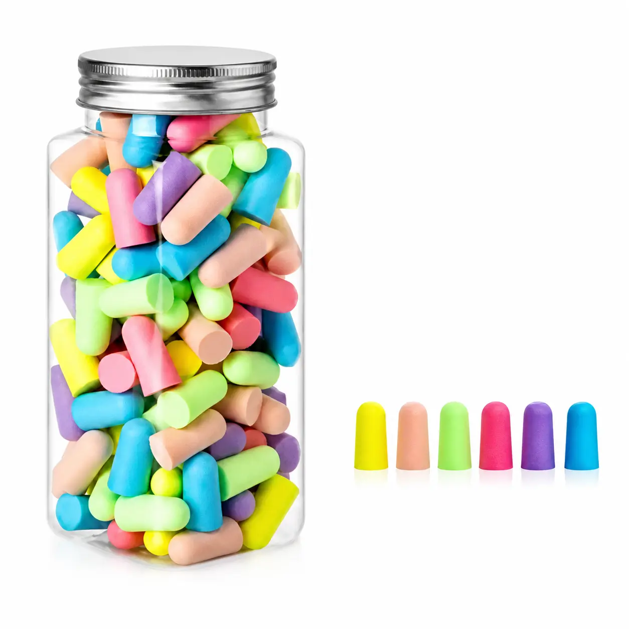 120PCS Assorted Bright Colors PU Memory Foam Earplugs - Super Soft Slow Rebound Noise Cancelling for Deep Sleep, Office Use - Unisex Adult Multi-Pack for Concert (Beauty & Personal Care, Eye & Ear Care)