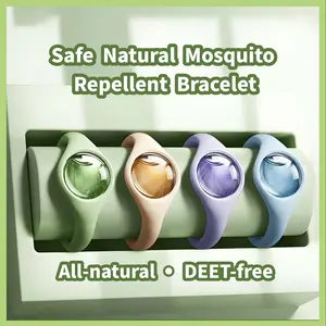 Safe Natural Mosquito Repellent Bracelet DEET-Free Plant-Based Protection Waterproof Silicone Band Durable for Outdoor Camping Hiking Travel & Everyday Use