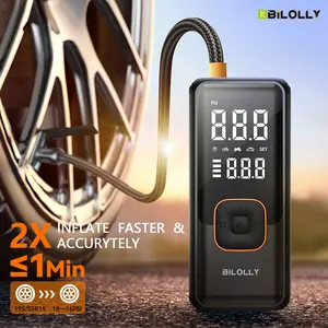 Portable Smart Tire Inflator – 150 PSI with 2× Faster Inflation, Digital Pressure Gauge & Built-in LED Light, 4000mAh Rechargeable Battery. Perfect for Cars, Motorcycles, Bicycles, Sports Balls and More – Ideal for Home and On-the-Go Use.